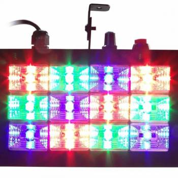 Strobo Rítmico 12 Leds Rgb 15w Dj Iluminação Festa Balada.